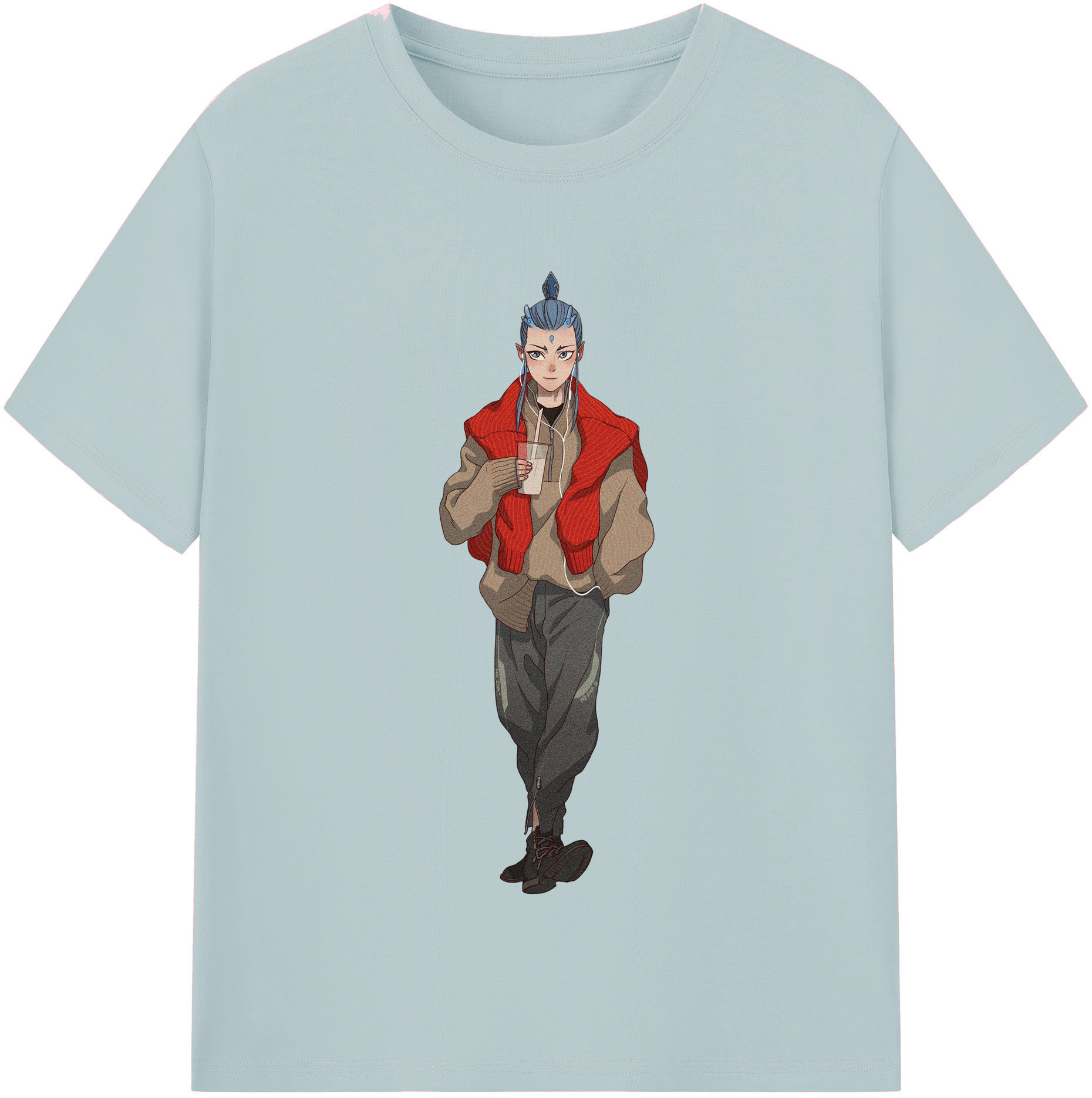 （画像用） Ne Zha 2 ナタ 魔童の大暴れ 綿100％半袖Tシャツ（フロントプリント）